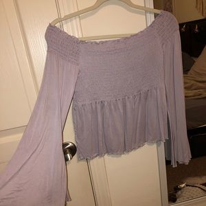 AE light purple off the shoulder top